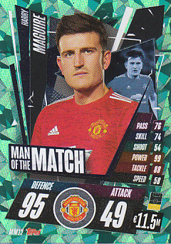 Harry Maguire Manchester United 2020/21 Topps Match Attax CL Man of the Match #MM12